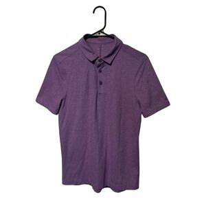 Lululemon Polo Shirt Mens Small Purple Golf Evolution Performance Stretch Slim